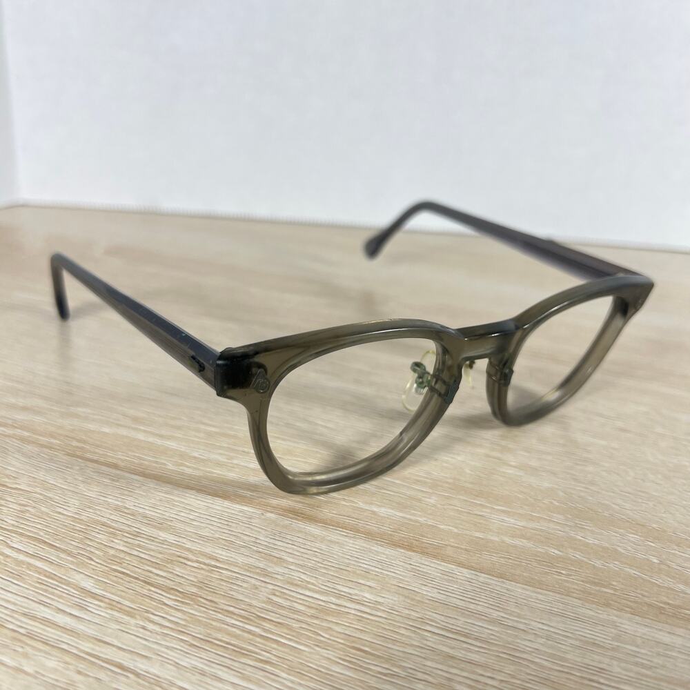 American Optical Horn Rimmed 6 M AO Eyeglasses Clear Gray Flexi-Fit Z87 46-22